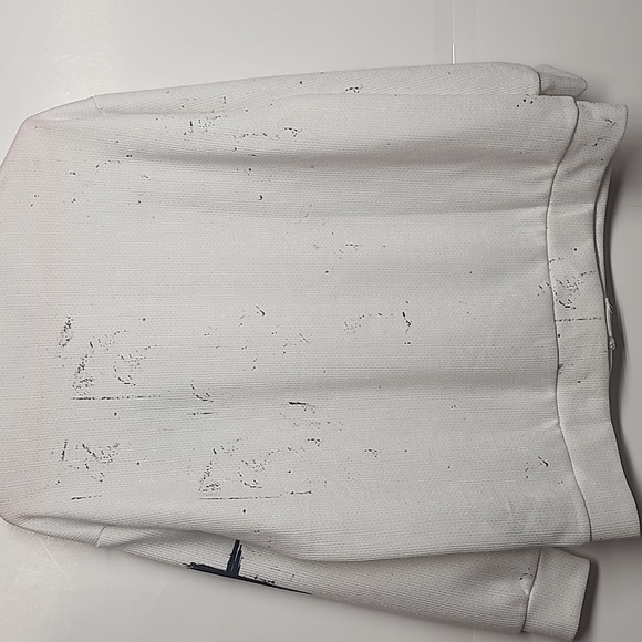 Beautifully Broken White Button-Up Cardigan with Black Accents. Sz L - Picture 6 of 6